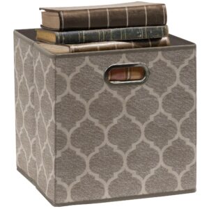 Simple Houseware 6 Pack Printing Fabric Cube Storage Bin with Handle, Beige