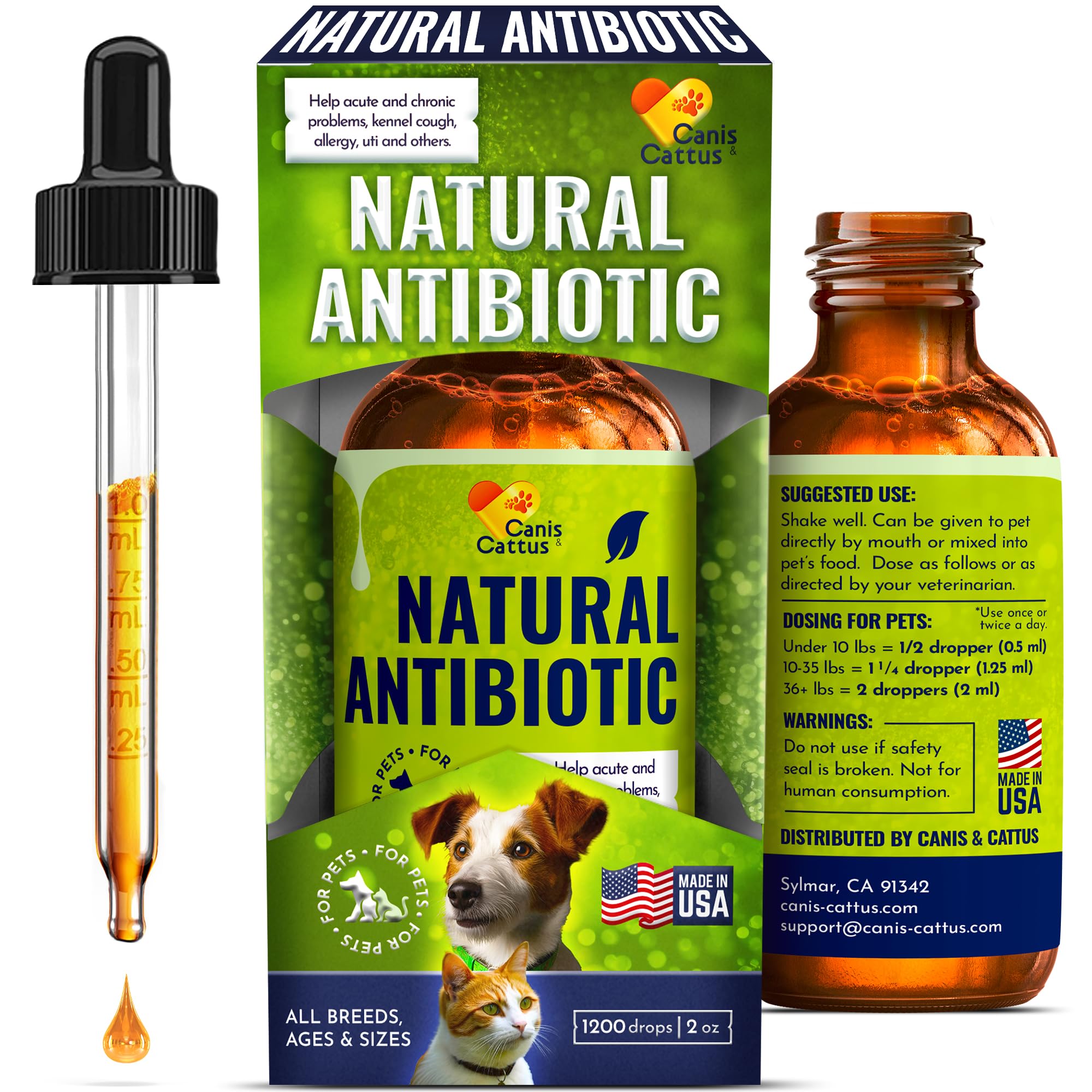 Antibiotics for Dogs | Cat Antibiotic | Pet Antibiotic | Natural Antibiotics for Cats | Dog Antibiotic | Natural Antibiotic for Dogs | Antibiotic for Cats | 2 Oz