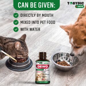 Tobydic Cats & Dogs Natural Broad Spectrum Treatment & Liquid Herbal Medicine - Medication Helps Remove Toxins - Supplement Drops Made in USA