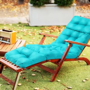 Huwena 6 Pcs Outdoor Chaise Lounge Cushion Pool Patio Lounge Cushions 22 x 73 x 4.7H Inch Waterproof Lounge Chair Cushion Beach Lounge Cushion Replacement for Patio Lounge Chairs (Lake Blue Style)