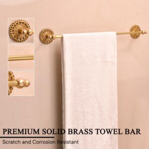 Indian Shelf Brass Towel Bar- Brass Hand Towel Rack- Boho Bathroom Towel Bar- Gold Hand Towel Bar- Golden Bathroom Hardware- Bathroom Accessories- Towel Bar for Bathroom Wall- Unique Hand Towel Bar