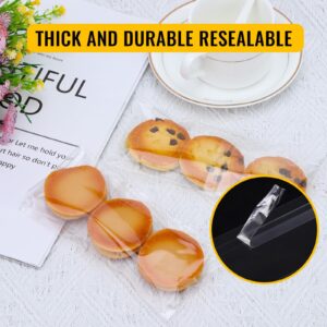 MORIDA Clear Cellophane Bags 200 Pcs 4x6 inch Self Adhesive Cookie Bags Candy Bags Treat Bags Resealable Self Sealing Plastic Cello Bags for Favors Snack Goodie Gift Packaging