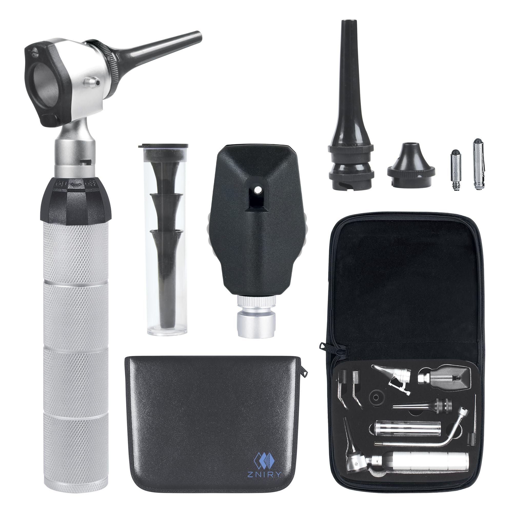 Zniry Veterinary LED ENT Otoscope Diagnostic Set, with 12 Various Diagnostic Instruments