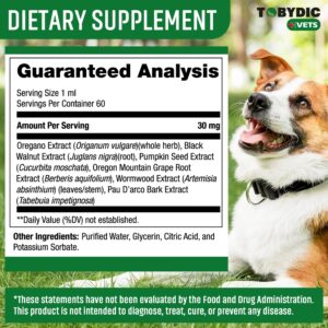 Tobydic Cats & Dogs Natural Broad Spectrum Treatment & Liquid Herbal Medicine - Medication Helps Remove Toxins - Supplement Drops Made in USA