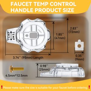 Dreyoo 1 Set Replacement for MXT11 Temperature and Volume Handles Compatible with Mixet Tub and Shower Knob Replacement Acrylic Shower Volume Control Handle Bathtub Hot Cold Temperature Control Part