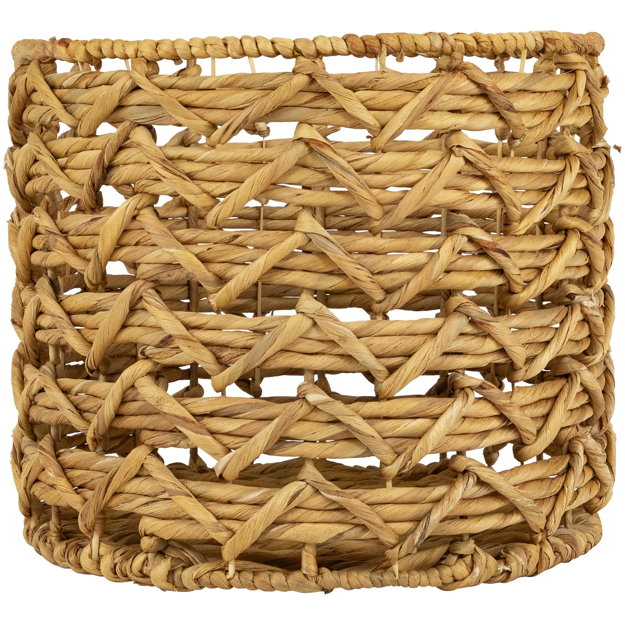 Northlight Set of 2 Wood-Tone Open Fishtail Water Hyacinth Baskets with Built-in Handles15.75