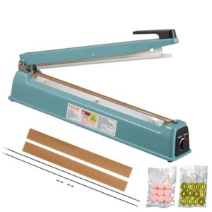 vevor impulse sealer 16 inch, manual heat seal machine with adjustable heating mode, iron shrink wrap bag sealers for plastic mylar pe pp bags, portable poly bag sealing machine with extra replace kit