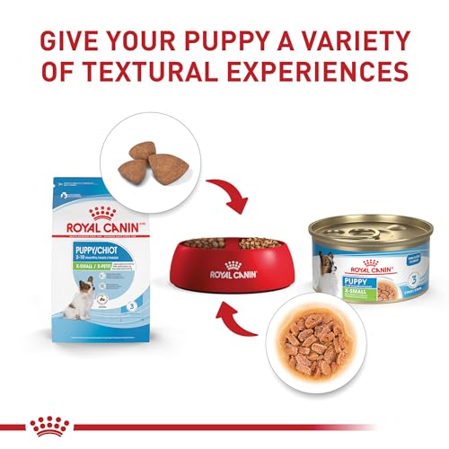 Royal Canin Size Health Nutrition X-Small Puppy Thin Slices in Gravy Wet Dog Food, 3 oz can 12-Pack