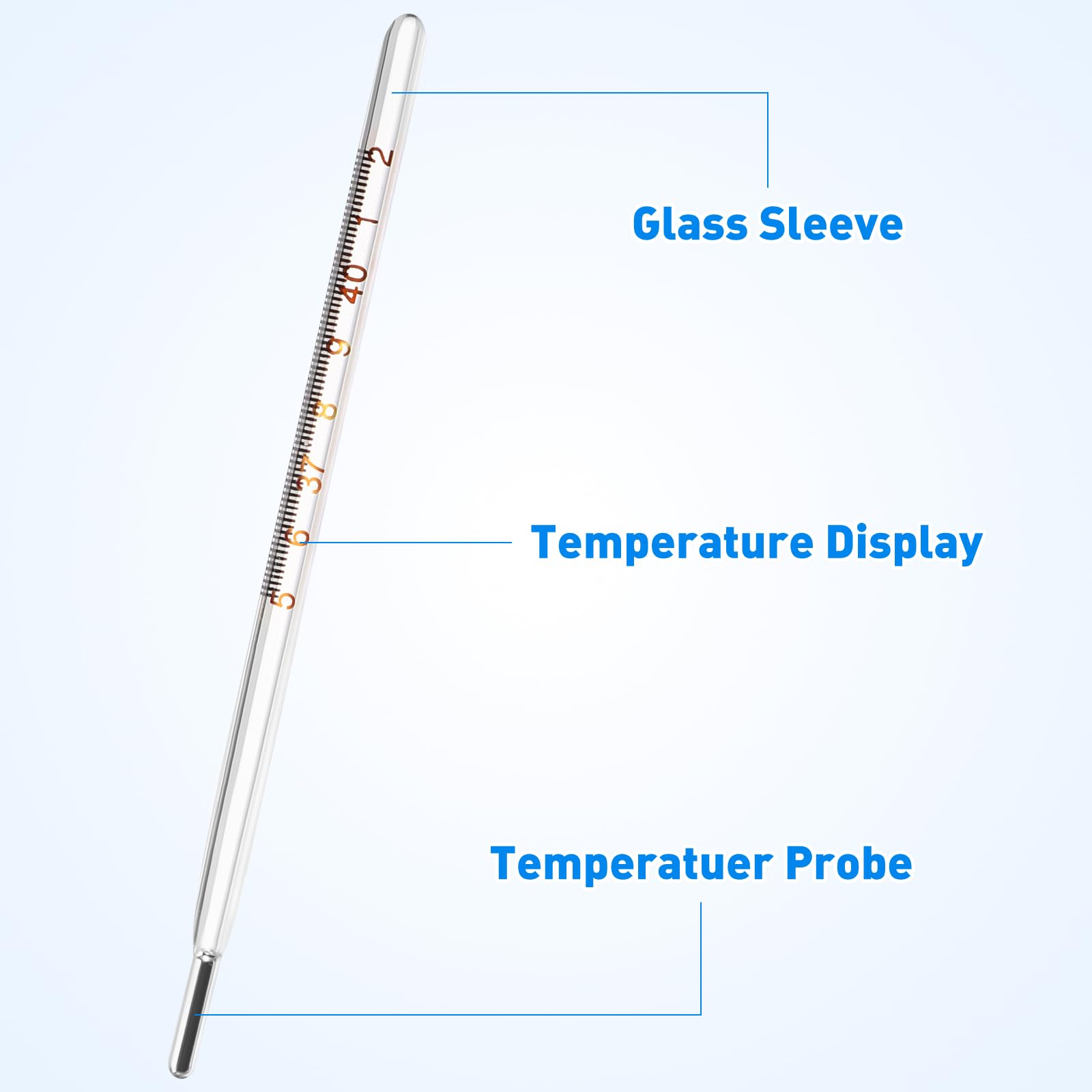 MAGICLULU 1Pc Glass Oral Temperature Adult Free Clinic Armpit Fast Reading Fever Indicator(Single Scale)…