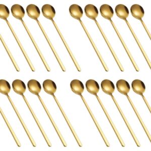 Kellegour 20 PCS Coffee Spoons,Espresso Spoons,Stirring Spoons,Gold Spoons,Mini Coffee Spoons,Long Handle Spoons,for Stirring Coffee, Dessert Cake,Ice Cream,Soup,Cappuccino 6.8Inch (gold)