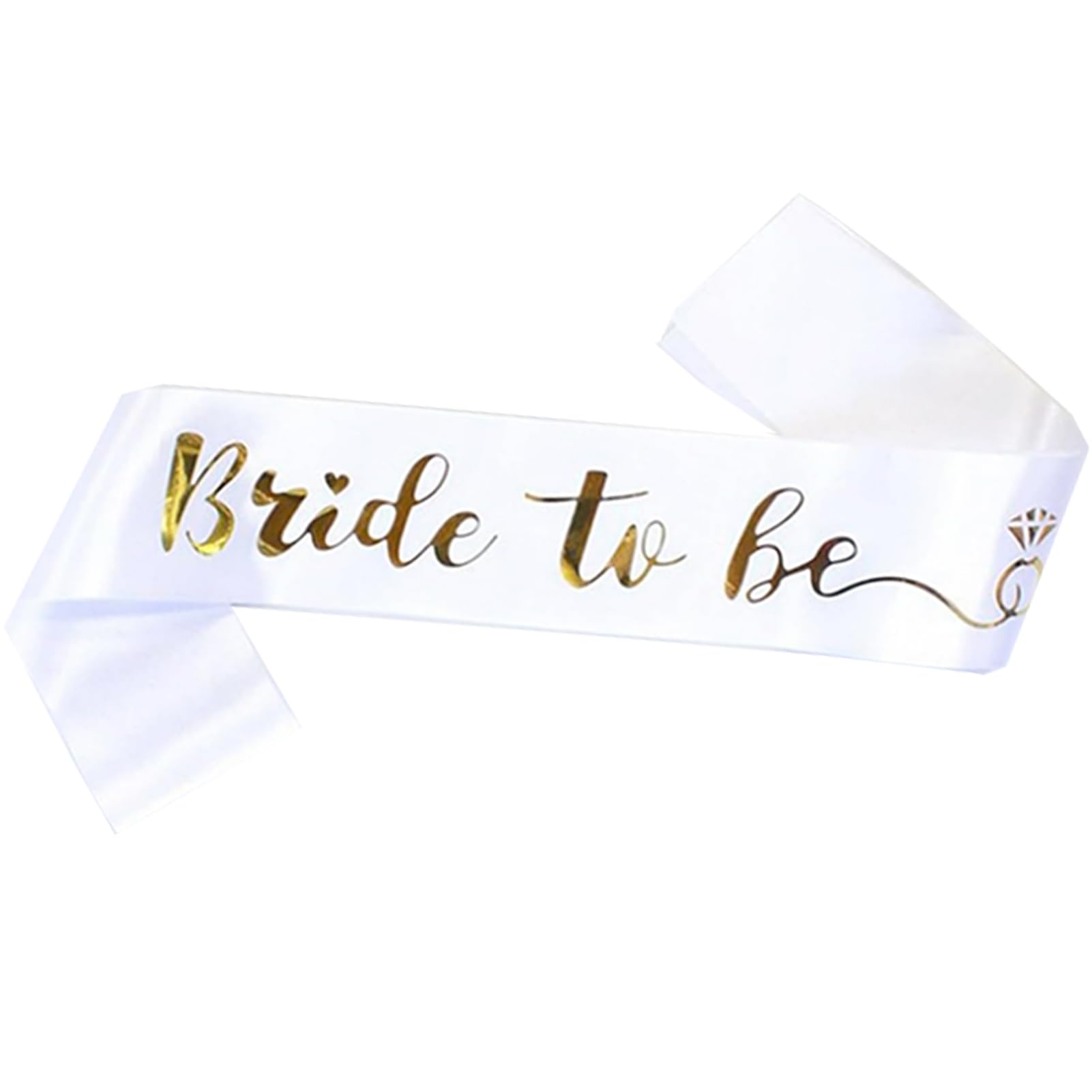 Jozlynn Bride to Be Sash Bachelorette Party White Satin Sash with Gold Foil Lettering Decorations Supplies Accessories Wedding Engagement Party (1 Pcs)