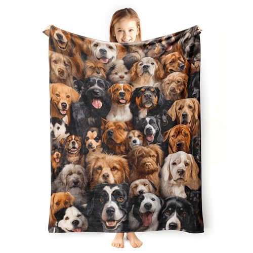 Cute Dog Blanket for Kids Boys Girls Soft Dogs Print Throw Blanket Perfect Dogs Gift for Dogs Lovers Ideal for Birthday Christmas 40x50 inch