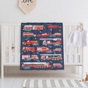 Firetrucks Fire Engines Trucks Throw Blanket Lightweight Blanket Gift for Girls Boys Soft Funny Animal Blanket for Bed Couch Sofa Chairs—All Season 40''x50'' for Kids/Children