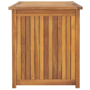 FOPEAS Premium Teak Wood Outdoor Storage Box - Spacious Furniture Storage with Weather-Resistant Design - Solid Wood Garden Box for Year-Round-Brown(59 x9.7 x .7)