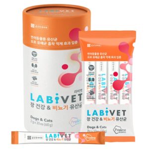 labivet probiotics for dogs and cats, gut health & urinary supplements powder probiotic dog supplement, 30 count (pack of 1)