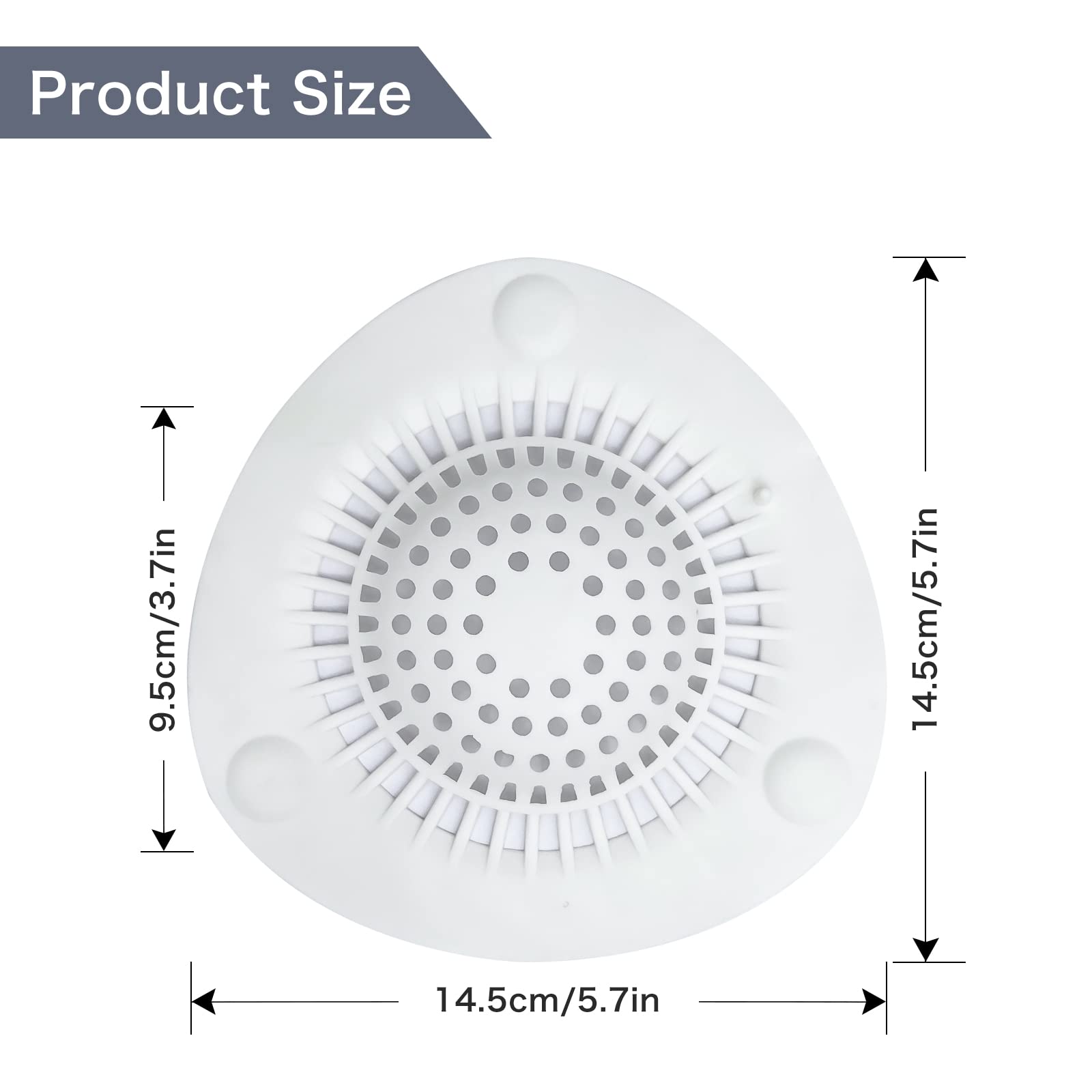 WODETIM Hair Catcher Shower Drain Cover Bathtub Silicone Hair Catcher Stopper Drain Strainers,Home Protectors with Sucker Water Trap Sink Cover for Kitchen Sink Bathroom Tub 3 Pack (White)