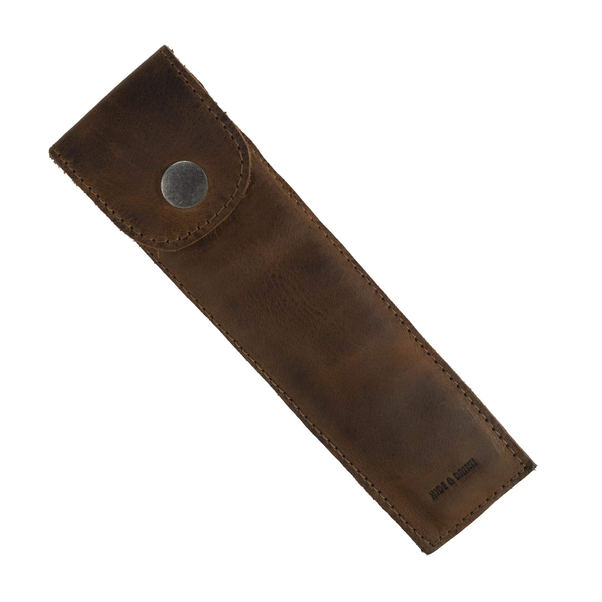 Hide & Drink, Vertical Marker Case for Men and Women, Pen and Pencil Pouch Handmade from Full Grain Leather, Artist Accessory, Bourbon Brown