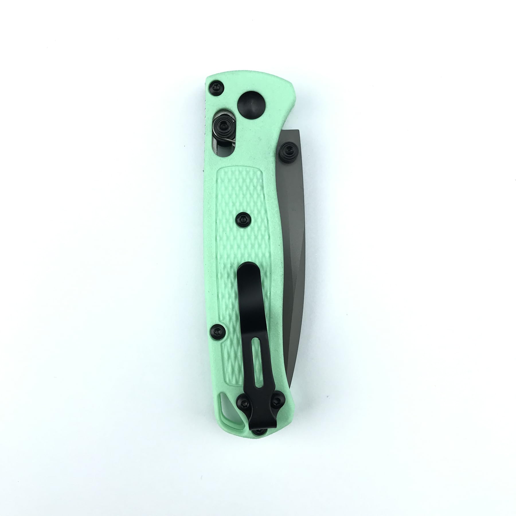 6.5 Inch Manual Open 533 Bugout Pocket Knife, Axis Lock Folding Knife with 2.6 Inch 7Cr17Mov Blade Green Grivory Handle, Folding Pocket Knife with Belt Clip for Camping Hunting