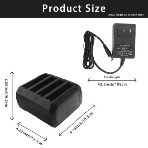 4-Slot Battery Charging Cradle with Adapter for Zebra TC51 TC510K TC52 TC56 TC57 Barcode Scanner,Multiport Secure Power Supply