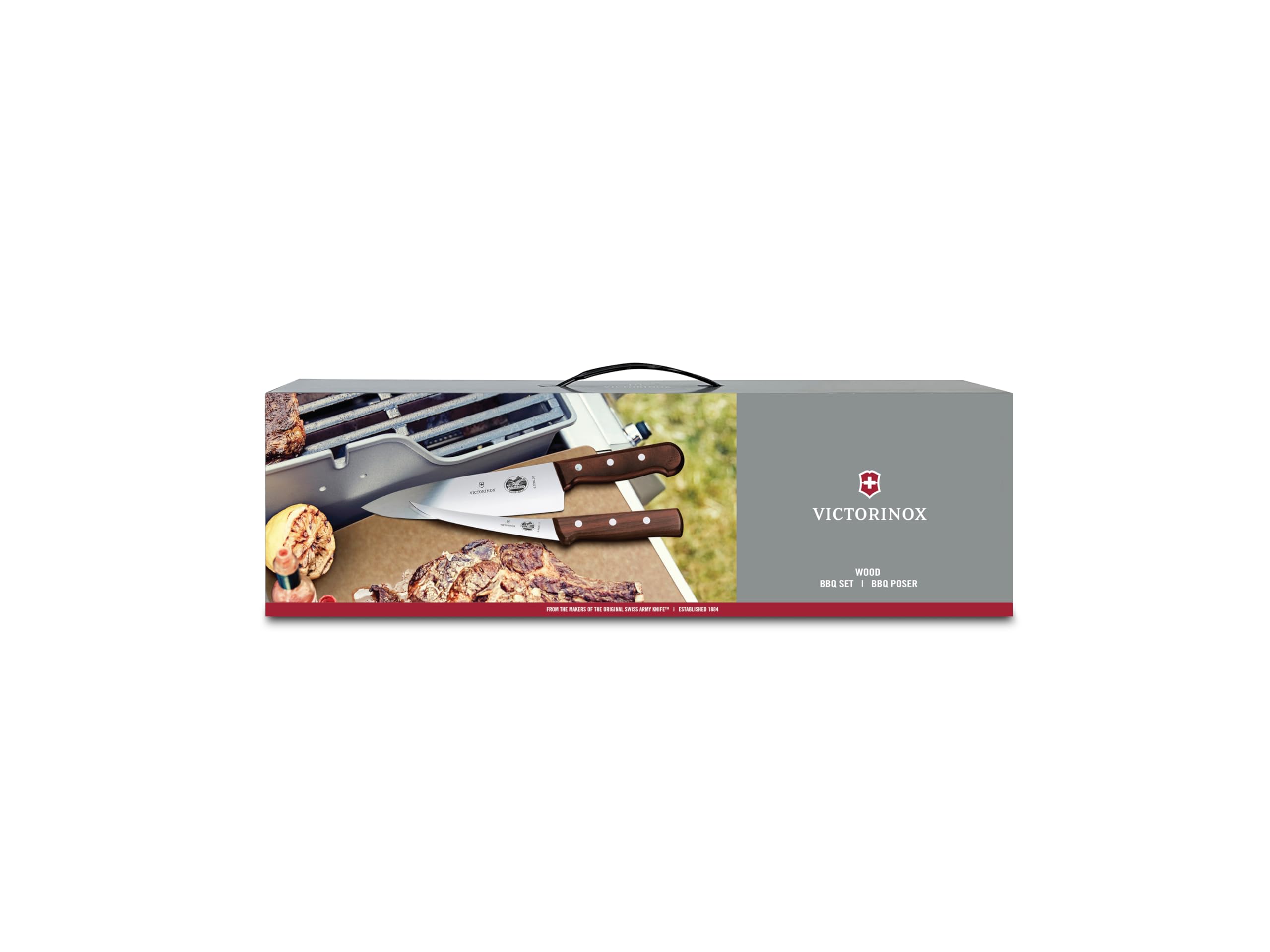 Victorinox Wood 7 Piece BBQ Cutlery Roll Set