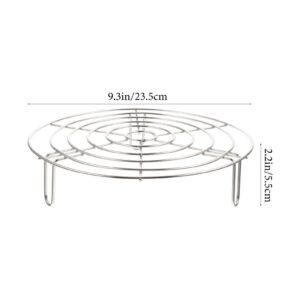 Stainless Steel Steamer Rack for Pots, Round Cooling Rack 9.2 in (diameter)*2.2 in (height), Steam Rack for Steam Fryer Stockpot Pressure Cooker