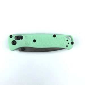 6.5 Inch Manual Open 533 Bugout Pocket Knife, Axis Lock Folding Knife with 2.6 Inch 7Cr17Mov Blade Green Grivory Handle, Folding Pocket Knife with Belt Clip for Camping Hunting