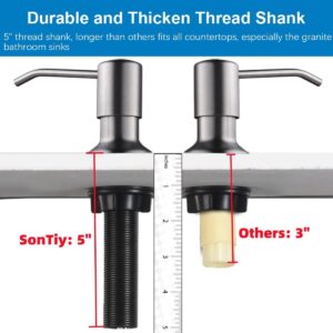 Dish Soap Dispenser for Kitchen Sink, SonTiy Built in Soap Dispenser Stainless Steel Soap Pump with 47" Extension Tube and 500ml Bottle