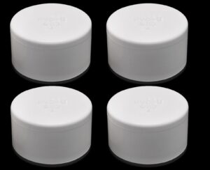 benliudh pvc pipe end cap, white pvc fittings caps furniture grade 2 inch (4pcs)