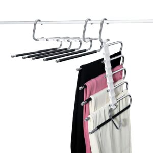 cohoxxyy pants hangers space-saving: non-slip, organize multiple types of pants with ease - jeans, trousers, leggings, scarves (2 pack)