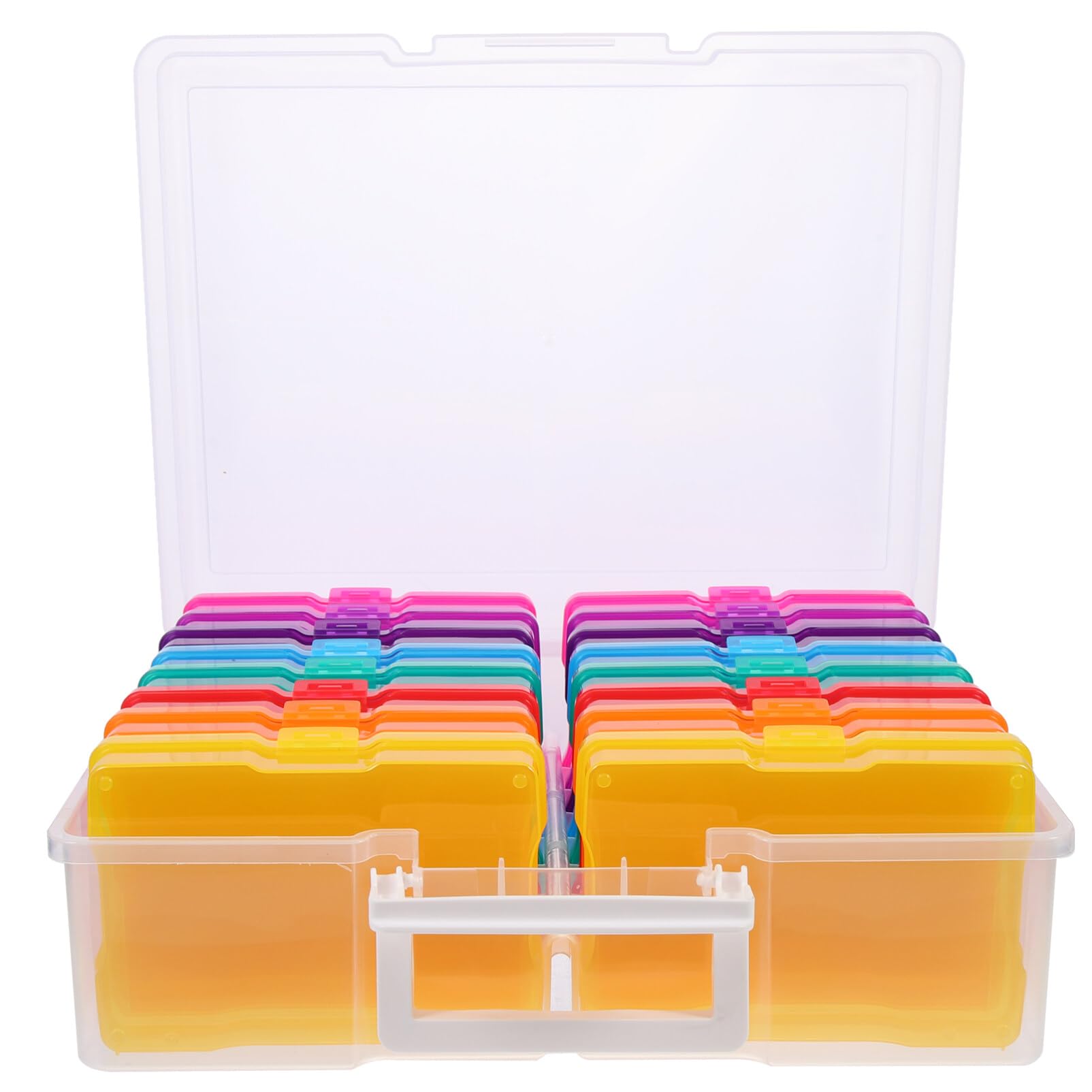 STOBAZA 1 Set Photo Storage Box Task Boxes for Special Education Pencil Dispenser for Classroom Postcard Organizer Photo and Craft Keepe Cards Organizer Multifunction 4 Box Plastic