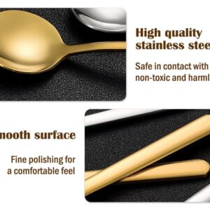 Kellegour 20 PCS Coffee Spoons,Espresso Spoons,Stirring Spoons,Gold Spoons,Mini Coffee Spoons,Long Handle Spoons,for Stirring Coffee, Dessert Cake,Ice Cream,Soup,Cappuccino 6.8Inch (gold)