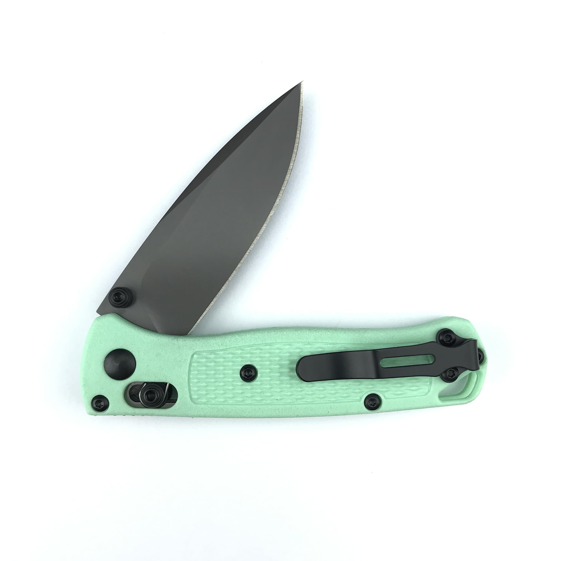 6.5 Inch Manual Open 533 Bugout Pocket Knife, Axis Lock Folding Knife with 2.6 Inch 7Cr17Mov Blade Green Grivory Handle, Folding Pocket Knife with Belt Clip for Camping Hunting