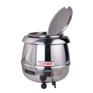 Hakka Commercial Soup Warmer - Stainless Steel Soup Kettle for Parties - Electric Soup Heater with Precise Temperature Control, 11-Quart