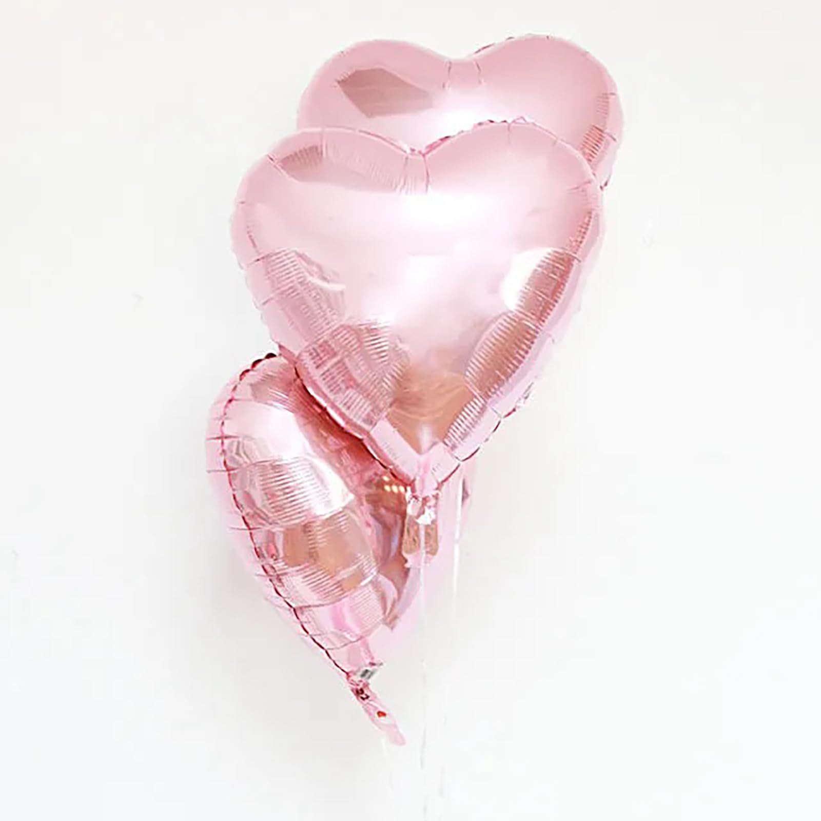 10 pcs Rose Gold Heart Balloons 18" Heart Love Foil Balloon, Helium Support Valentines Day Wedding Bridal Engagement Party Anniversary Decorations