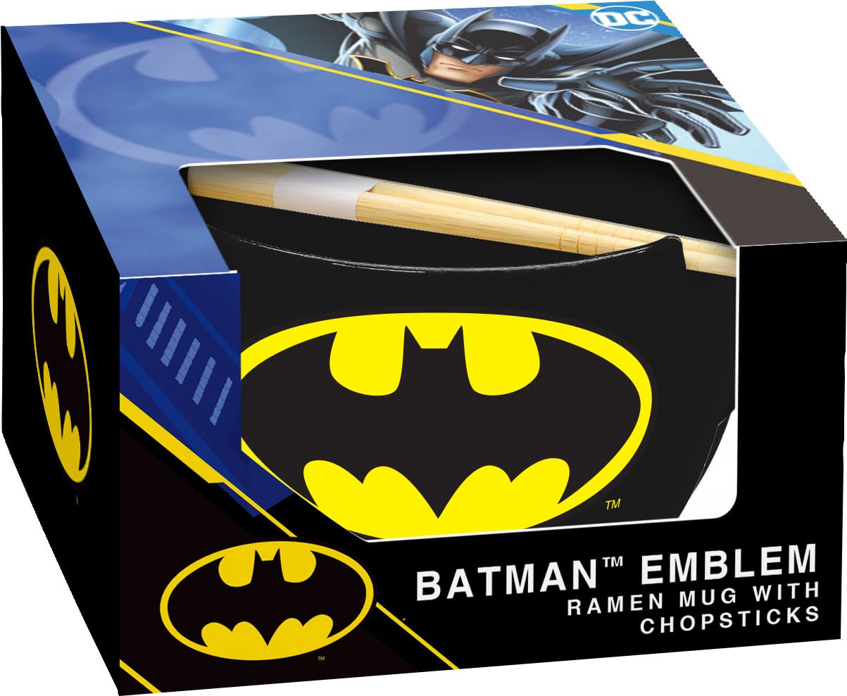 ICUP DC Comics Batman Emblem Ramen Mug w/Chopsticks