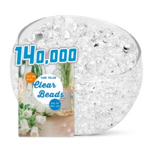 orikaso 140,000 clear water beads for vases,transparent water beads, vase fillers for floating pearls, floating candle making, wedding centerpiece, floral arrangement, christmas decoration