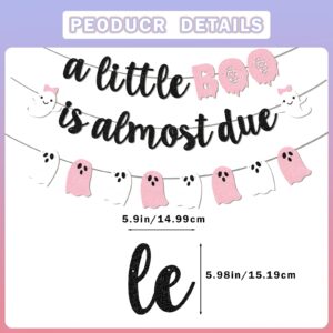 A little Boo Is Almost Due Banner Halloween Little Boo Baby Shower Banner for Halloween Girl Baby Shower Pink Black Girl Halloween Party Decorations