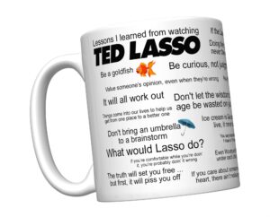 cj artisans lessons i learned from watching ted lasso inspirational coffee mug [lasso]