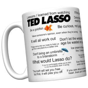 CJ Artisans Lessons I Learned From Watching Ted Lasso Inspirational Coffee Mug [LASSO]