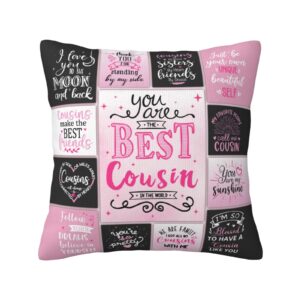 christmas cousin gifts for women, xmas gifts for cousins female, best cousin gift from cousin, favorite cousin gifts for girls, cousin birthday gifts for women pillowcases 18" x 18"