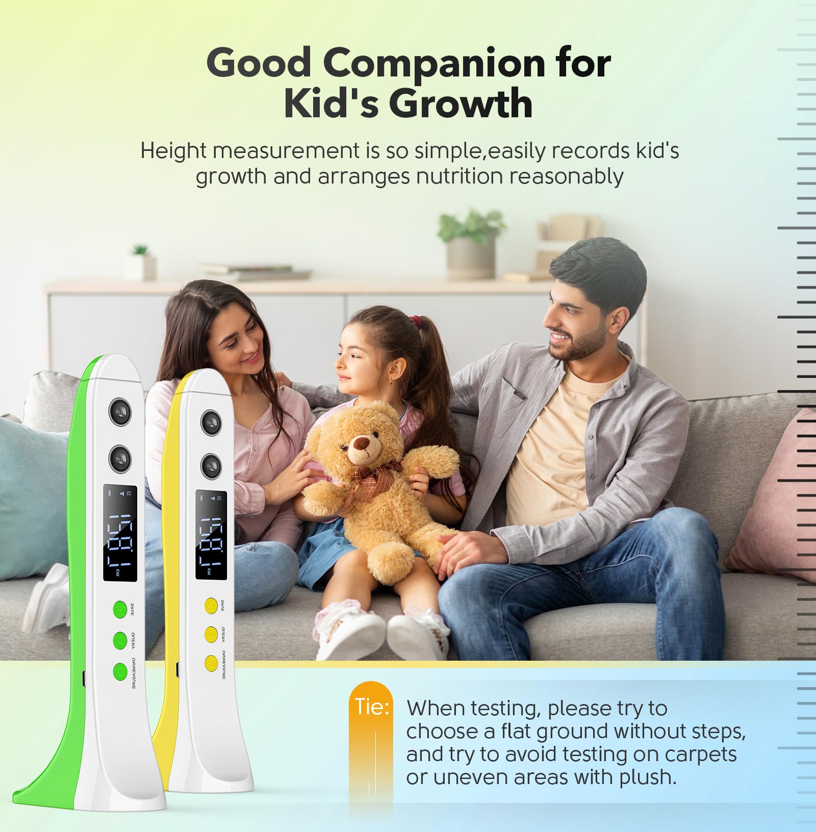 Portable Ultrasound Body Height Stadiometer - Handheld Cordless Height Measurement Device for Children and Adults with Temperature Display decor 30cm-220cm / 11.8in-86.6in