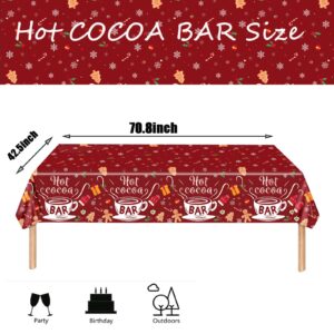 Akide Hot Cocoa Bar Tablecloth 3 Pack Disposable Christmas Table Cloth Rectangle for Christmas Party Winter Wonderland Birthday Baby Shower It's Cold Outside New Year Party Decorations (Red)