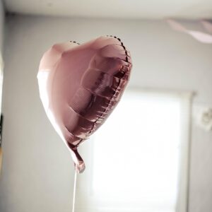 10 pcs Rose Gold Heart Balloons 18" Heart Love Foil Balloon, Helium Support Valentines Day Wedding Bridal Engagement Party Anniversary Decorations