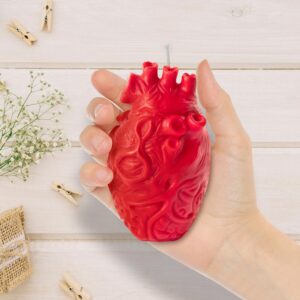 Zainpe Anatomical Heart Shaped Candle Gift Home Aesthetic Decor Pine Fragrance Natural Soy Wax Handmade Aromatherapy Candle Desk Decoration for House Bedroom Party Supplies 2.4 x 4.1 in