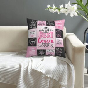 Christmas Cousin Gifts for Women, Xmas Gifts for Cousins Female, Best Cousin Gift from Cousin, Favorite Cousin Gifts for Girls, Cousin Birthday Gifts for Women Pillowcases 18" x 18"