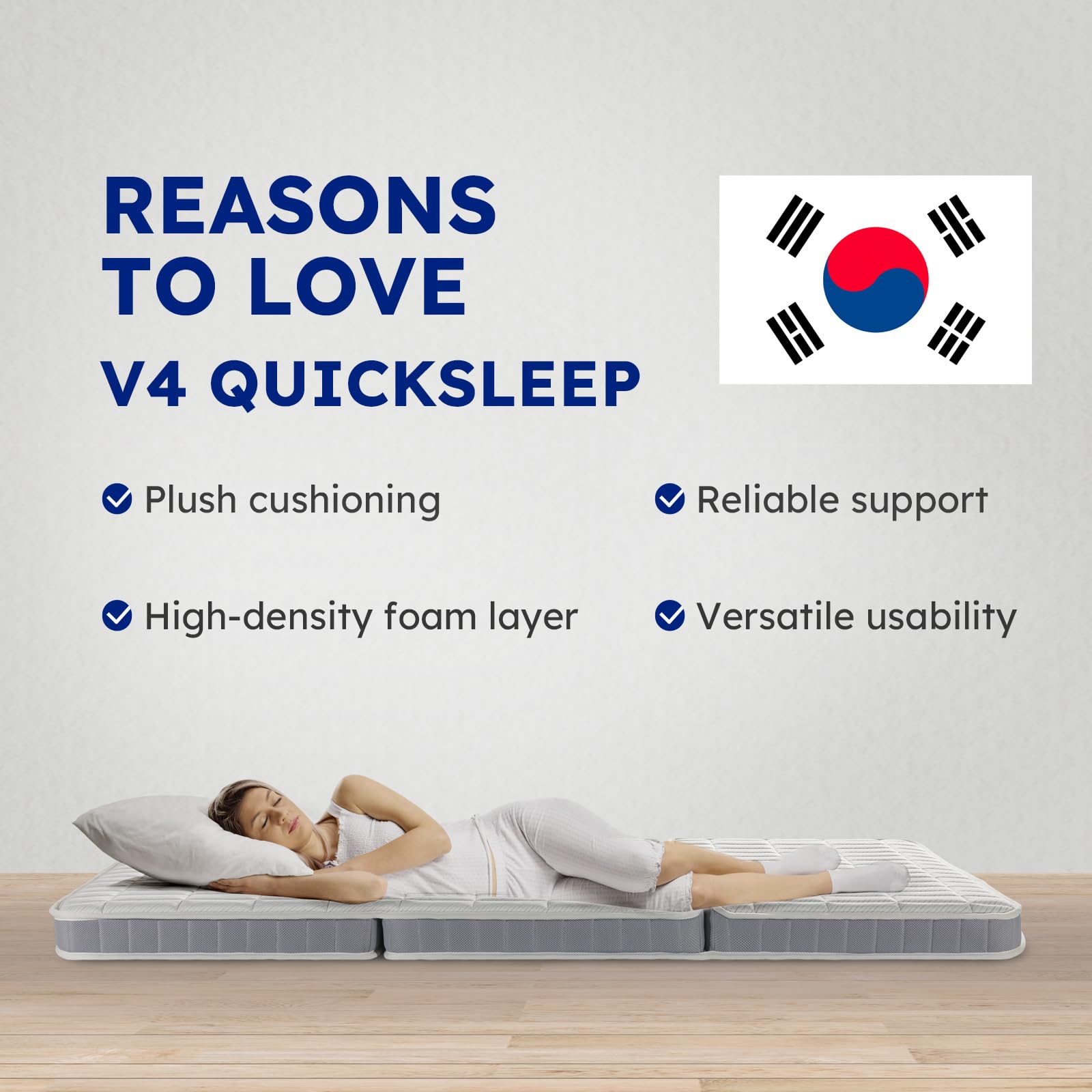 QUICKSLEEP V4 Z Cube Mattress, 5 Inch Premium Folding Mattress Bestsleep in A Box Trifold Two-Sided Foldable Mattress Plush Top Firm Bottom Edge Support Euro Top with High Density Memory Foam (Queen)