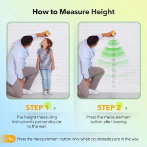 Portable Ultrasound Body Height Stadiometer - Handheld Cordless Height Measurement Device for Children and Adults with Temperature Display decor 30cm-220cm / 11.8in-86.6in