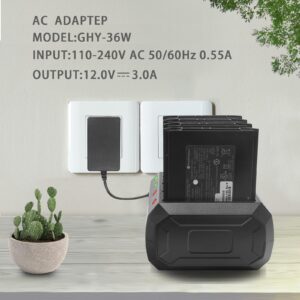 4-Slot Battery Charging Cradle with Adapter for Zebra TC51 TC510K TC52 TC56 TC57 Barcode Scanner,Multiport Secure Power Supply