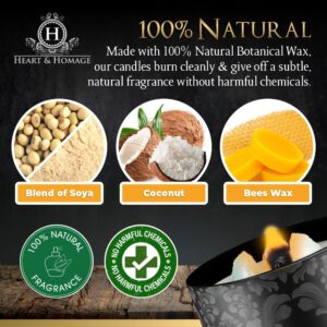 Heart & Homage Natural Scented Meditation Candle with Healing Crystals - Luxurious Wood Wick Candle - Crystal Candle with Premium Gift Packaging, 8.11 oz (English Pear & Freesia)