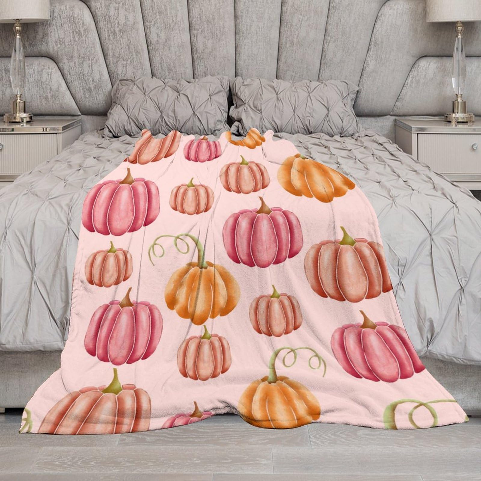 MEIKKO Fall Pumpkins Blanket, Fleece Cozy Warm Throw Blanket for Couch Sofa Bed for Women,Kids,Teens,Gift 50X60 inches